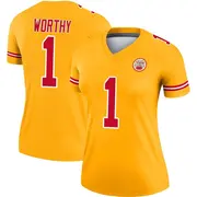 Gold Women's Xavier Worthy Kansas City Chiefs Legend Inverted Jersey