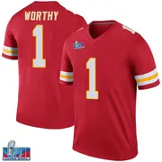 Red Youth Xavier Worthy Kansas City Chiefs Legend Color Rush Super Bowl LVII Patch Jersey