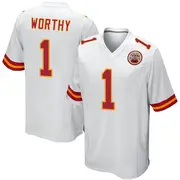 White Men's Xavier Worthy Kansas City Chiefs Game Jersey